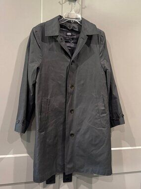 Jack Spade Warren Street Men's Small Waterproof Bonded Long Trench Coat Gray